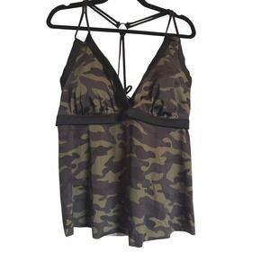Camo Print Women's Swim Halter Top